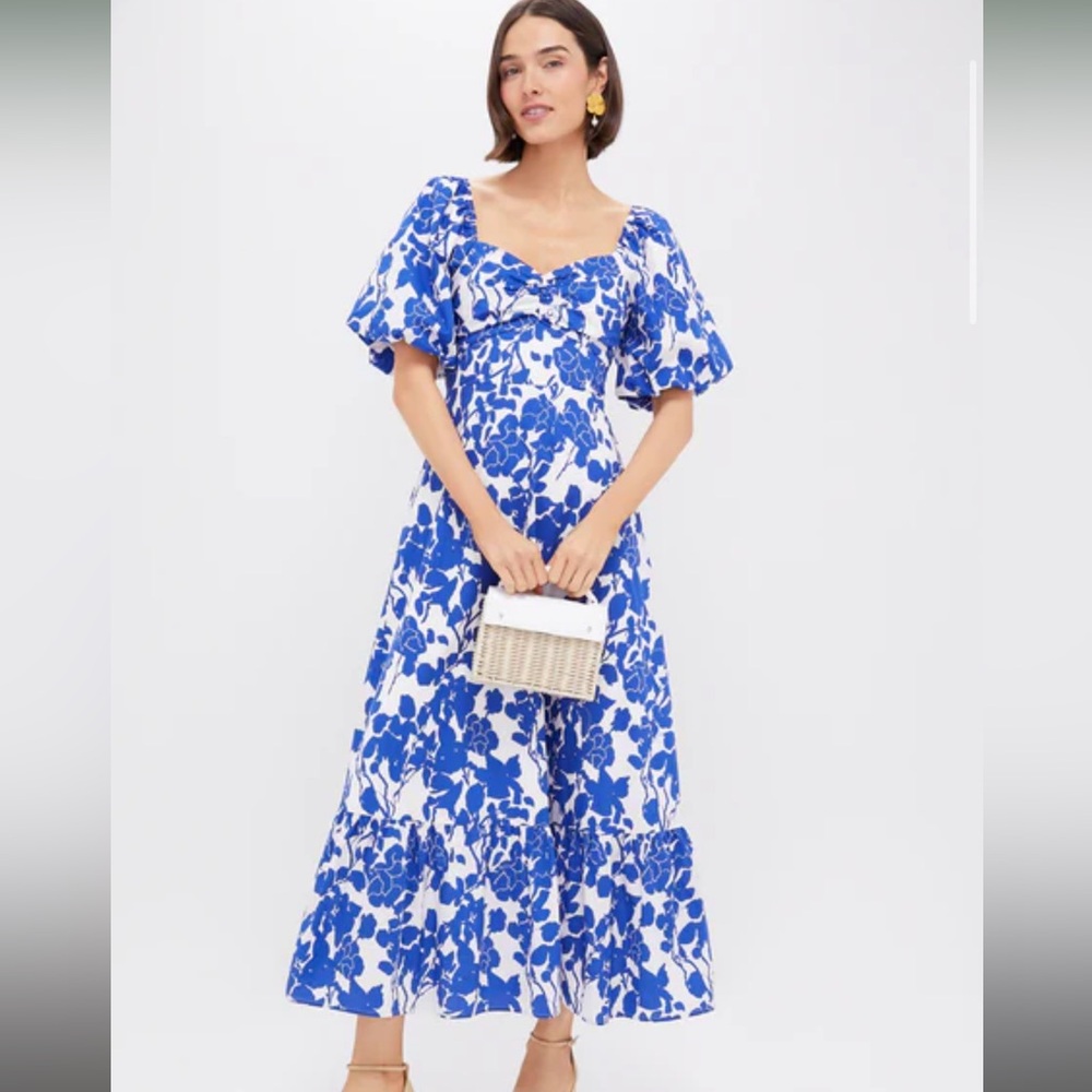 Tuckernuck Hyacinth House Blue Floral Midi Dress